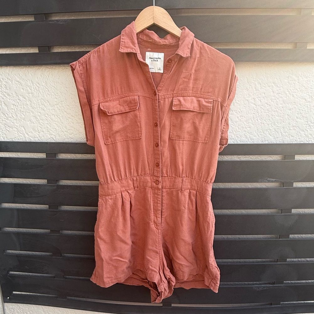 Abercrombie & Fitch Button-Front Utility Romper I… - image 1